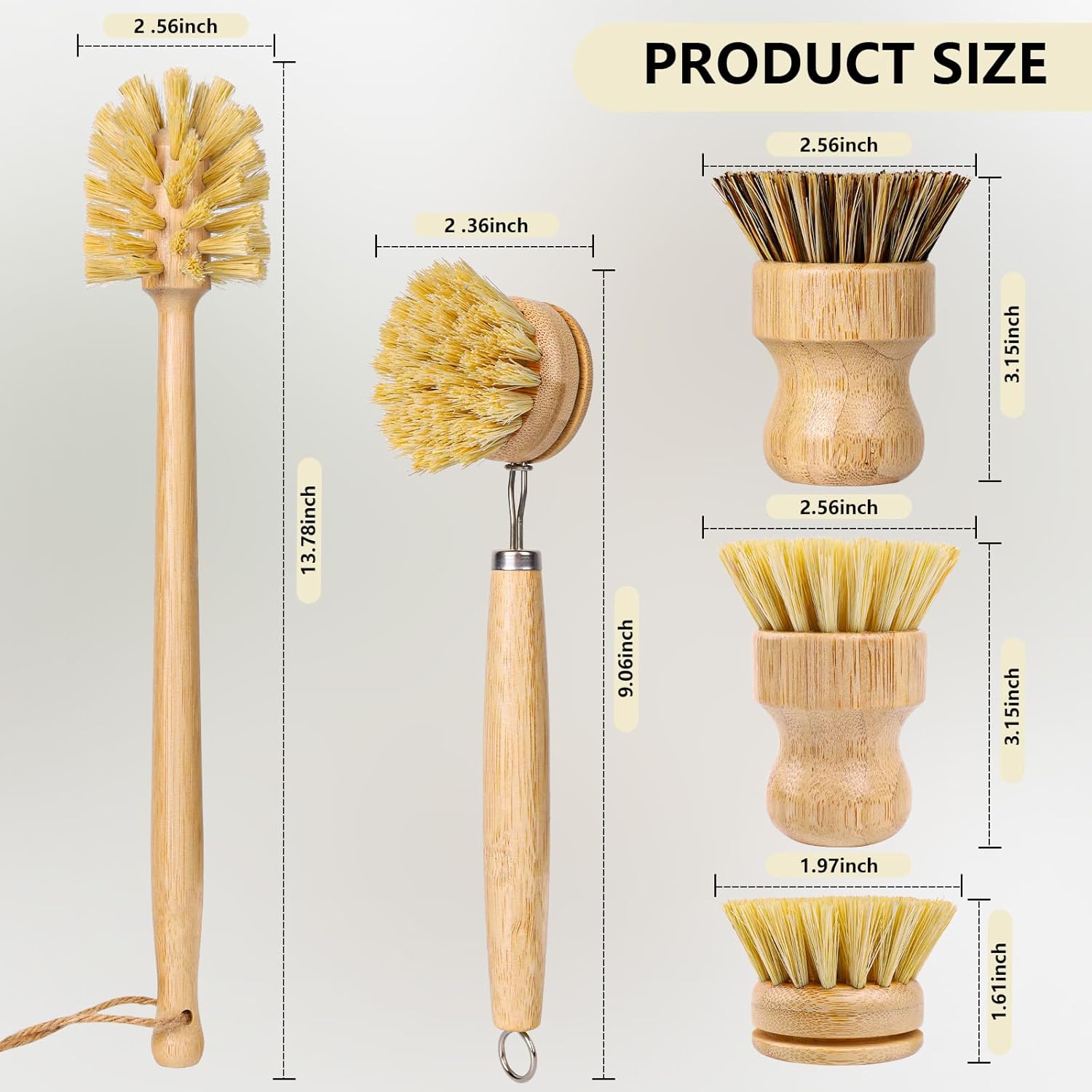 5 Pack Bamboo Dish Brush Set w - Dish Brush Bamboo 리뷰 및 가격