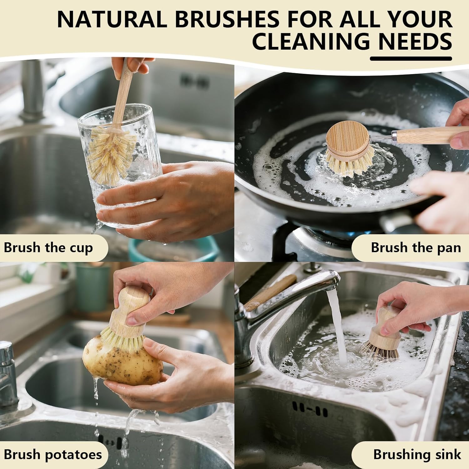 5 Pack Bamboo Dish Brush Set w - Dish Brush Bamboo 리뷰 및 가격