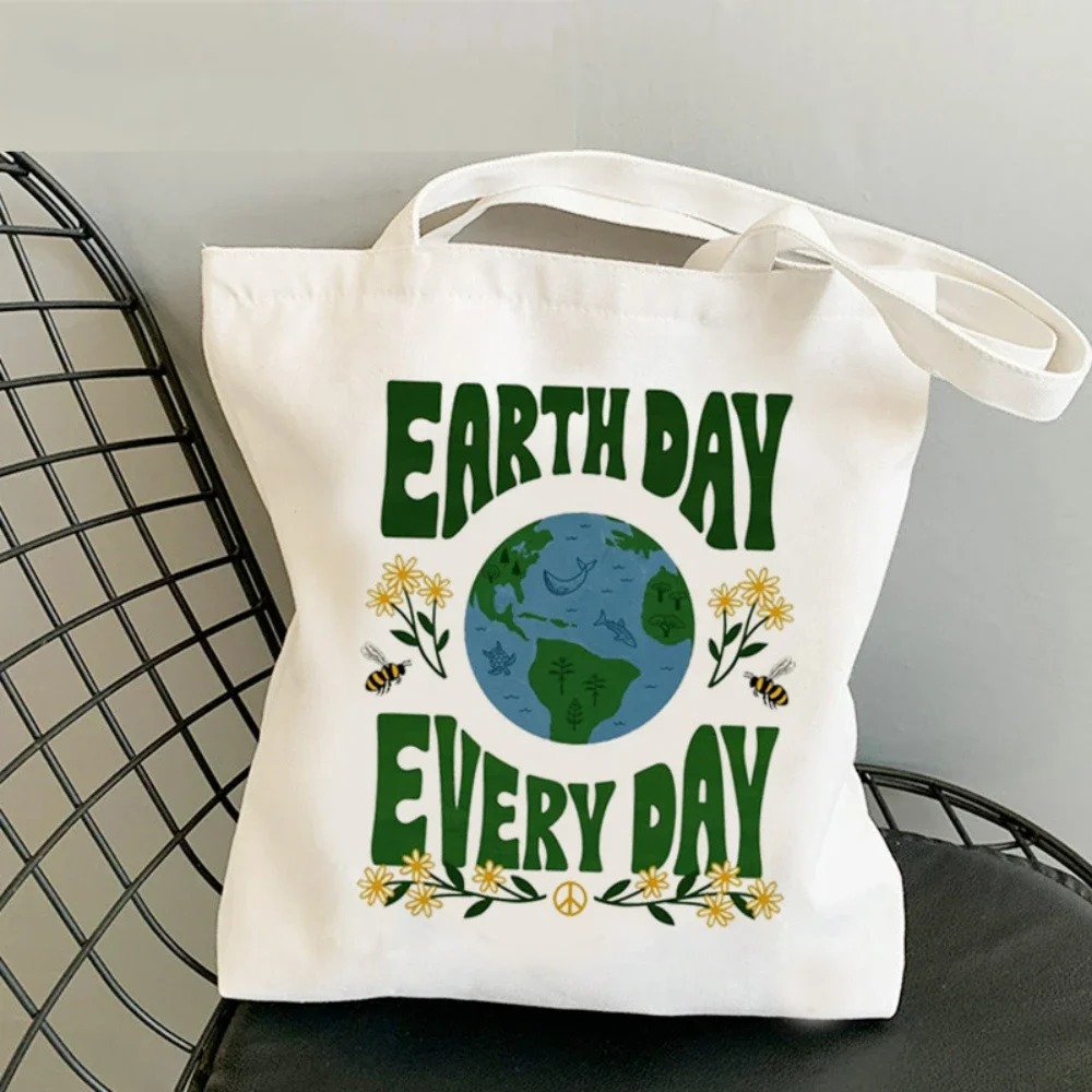 Retro Earth Day Canvas Tote Ba - Sustainable Living Day 리뷰 및 가격