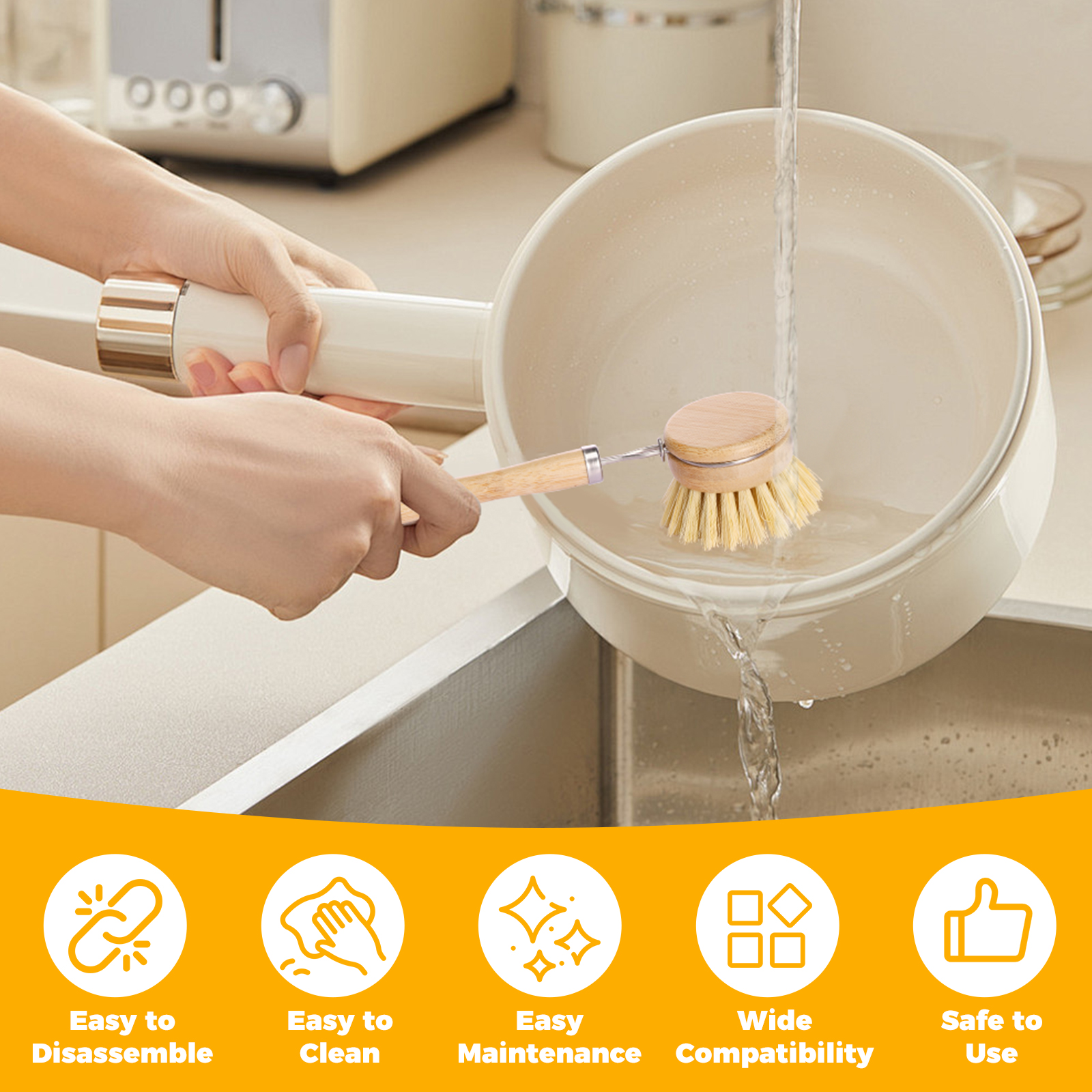 4/5Pcs Long Handle Bamboo Dish - Dish Brush Bamboo 리뷰 및 가격